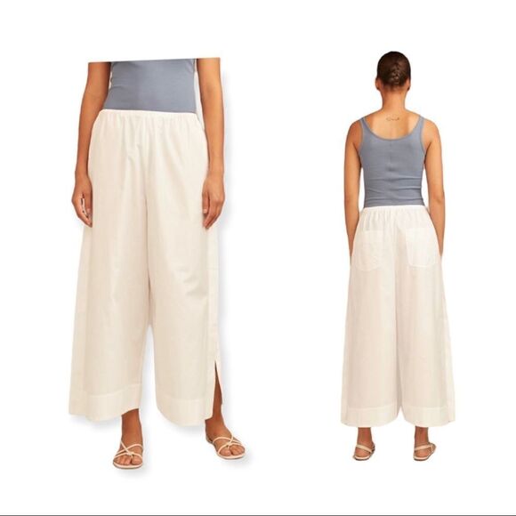 Vince Side Slit Cotton Culotte in Optic White Size M - Picture 1 of 16